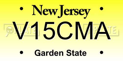 V15CMA New Jersey License Plate
