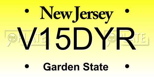 V15DYR New Jersey License Plate