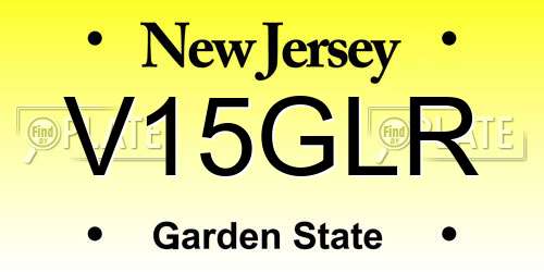 V15GLR New Jersey License Plate