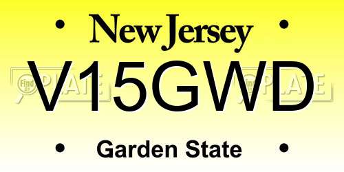 V15GWD New Jersey License Plate