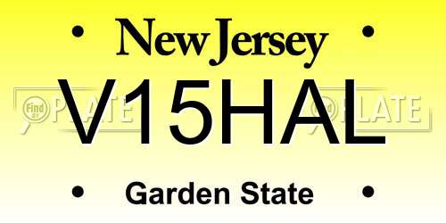 V15HAL New Jersey License Plate