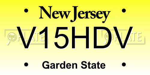 V15HDV New Jersey License Plate