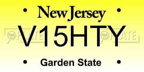 V15HTY New Jersey License Plate