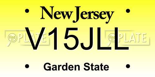 V15JLL New Jersey License Plate