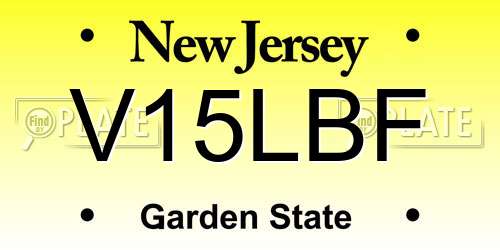 V15LBF New Jersey License Plate