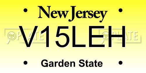 V15LEH New Jersey License Plate