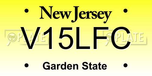 V15LFC New Jersey License Plate
