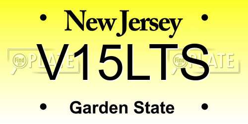 V15LTS New Jersey License Plate