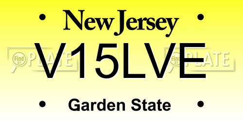 V15LVE New Jersey License Plate