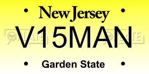 V15MAN New Jersey License Plate