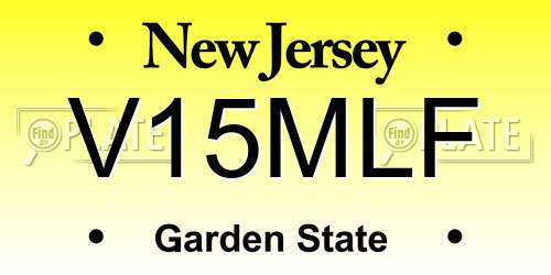 V15MLF New Jersey License Plate