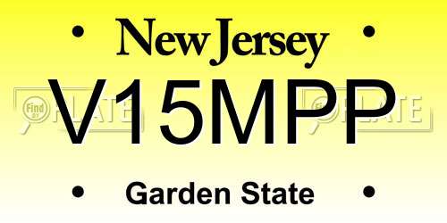V15MPP New Jersey License Plate