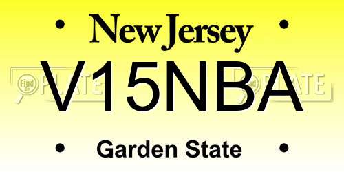 V15NBA New Jersey License Plate