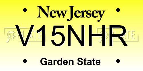 V15NHR New Jersey License Plate