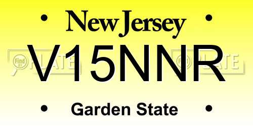 V15NNR New Jersey License Plate