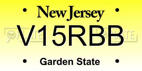 V15RBB New Jersey License Plate