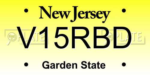 V15RBD New Jersey License Plate
