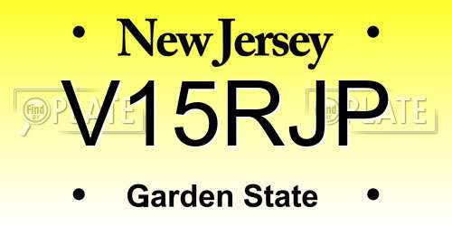 V15RJP New Jersey License Plate