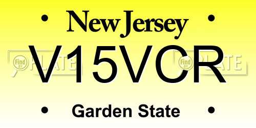 V15VCR New Jersey License Plate