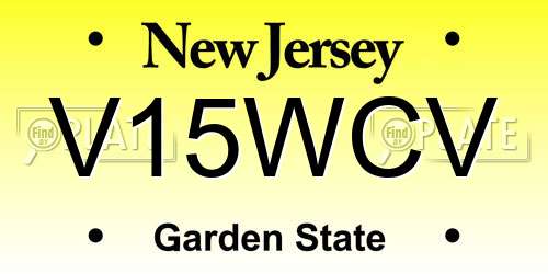 V15WCV New Jersey License Plate