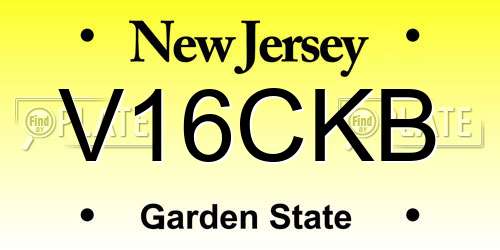 V16CKB New Jersey License Plate