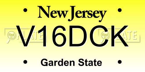 V16DCK New Jersey License Plate