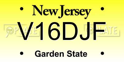 V16DJF New Jersey License Plate