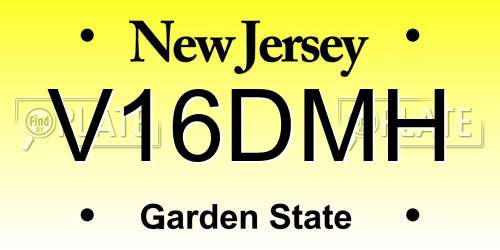 V16DMH New Jersey License Plate
