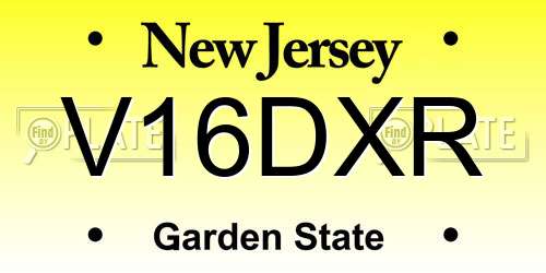V16DXR New Jersey License Plate