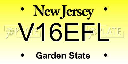 V16EFL New Jersey License Plate
