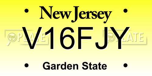 V16FJY New Jersey License Plate