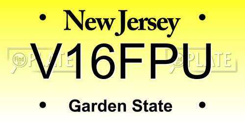 V16FPU New Jersey License Plate