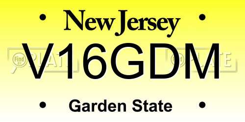 V16GDM New Jersey License Plate