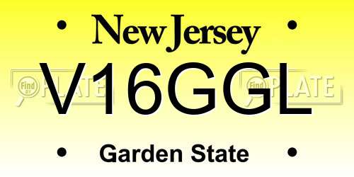 V16GGL New Jersey License Plate