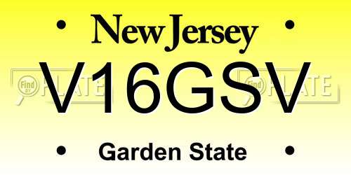 V16GSV New Jersey License Plate