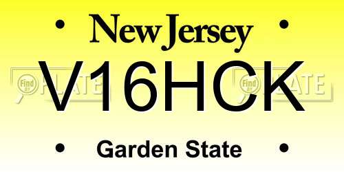 V16HCK New Jersey License Plate
