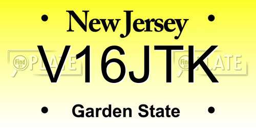 V16JTK New Jersey License Plate