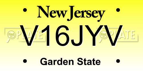 V16JYV New Jersey License Plate
