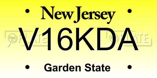 V16KDA New Jersey License Plate