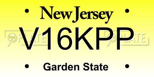 V16KPP New Jersey License Plate