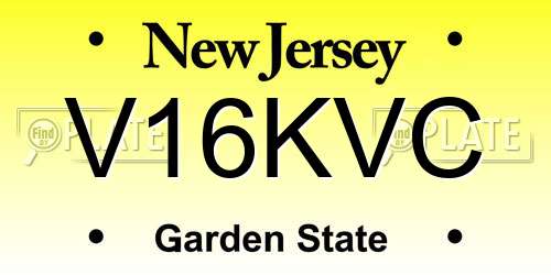 V16KVC New Jersey License Plate