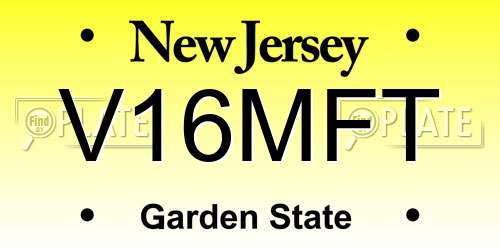 V16MFT New Jersey License Plate