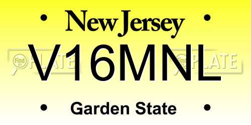 V16MNL New Jersey License Plate