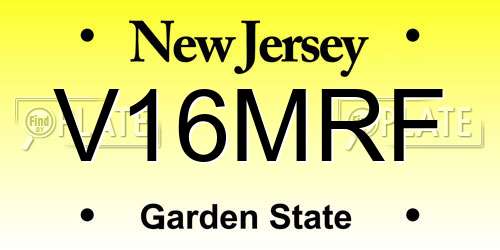 V16MRF New Jersey License Plate