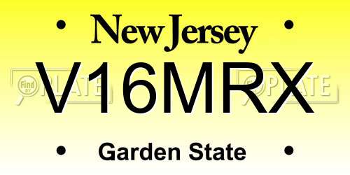 V16MRX New Jersey License Plate