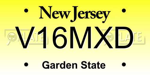 V16MXD New Jersey License Plate
