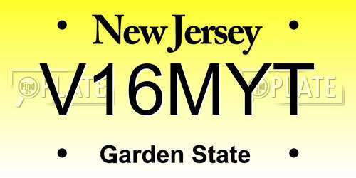 V16MYT New Jersey License Plate