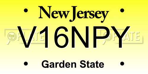 V16NPY New Jersey License Plate