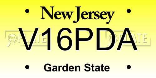 V16PDA New Jersey License Plate