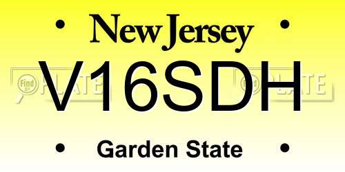 V16SDH New Jersey License Plate